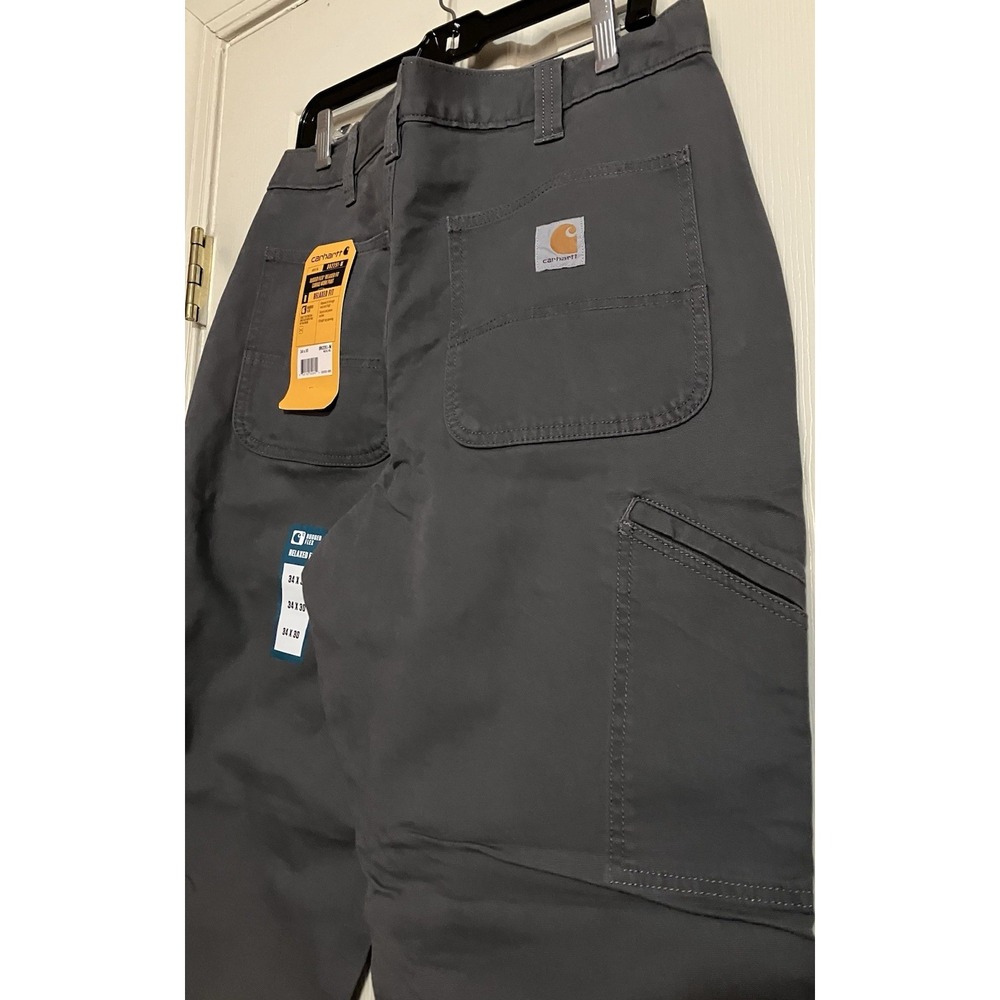 Carhartt Rugged Flex Relaxed Fit Canvas Work Pants Gray BN2291-M 34x30 - Picture 7 of 7